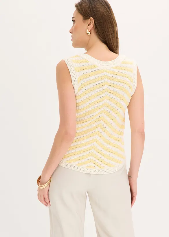 Stricktop in gelb von hinten (im Anschnitt) - bonprix