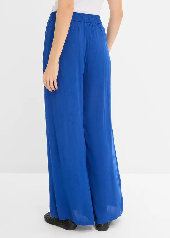 Schlupfhose aus fließender Viskose in blau von hinten - bonprix