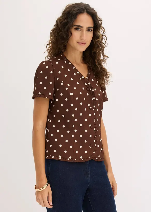 Bluse in braun von vorne (im Anschnitt) - bonprix