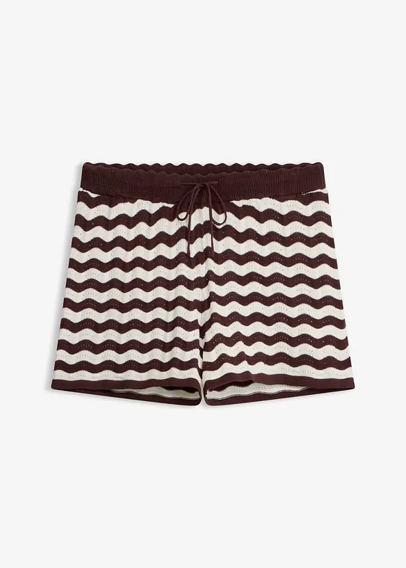 Strickshorts aus reiner Baumwolle in weiß von vorne - bonprix Strickshorts aus reiner Baumwolle in weiß von vorne - bonprix