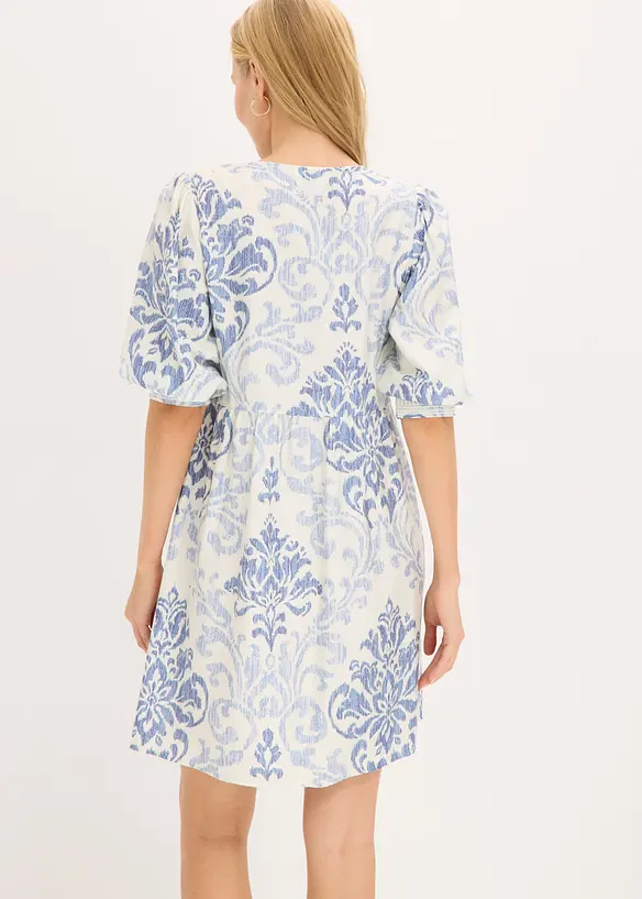 Minikleid aus Viskose-Mix in blau von hinten (Totalaufnahme) - bonprix