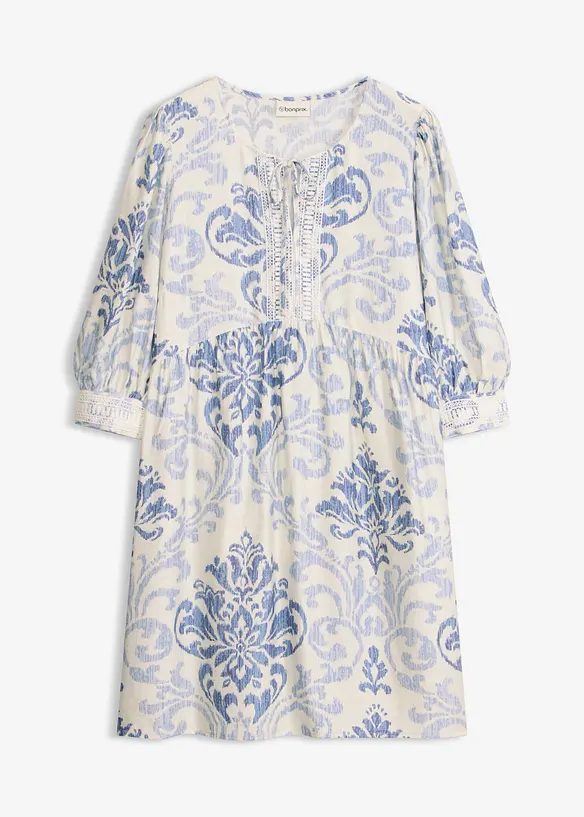 Minikleid aus Viskose-Mix in blau von vorne - bonprix