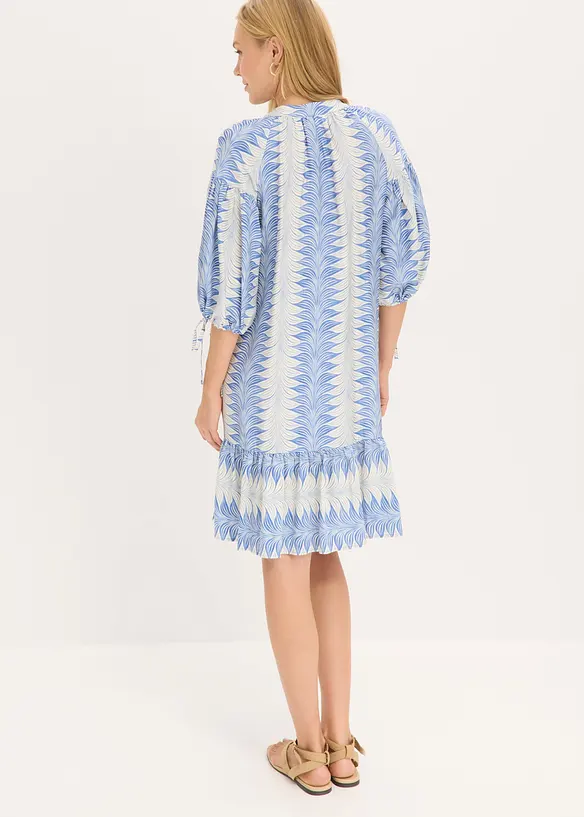 Minikleid aus softem Viskose-Mix in blau von hinten (Totalaufnahme) - bonprix