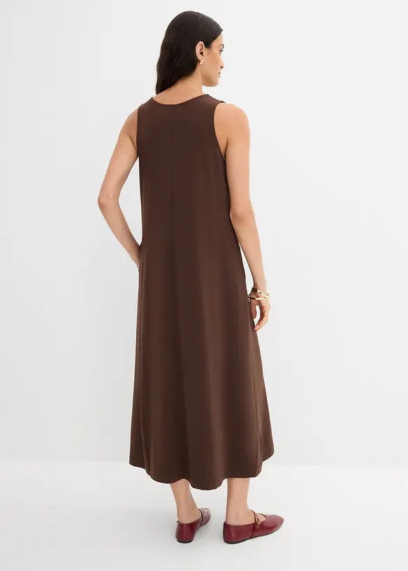 Midikleid in A-Linie in braun von hinten (Totalaufnahme) - bonprix
