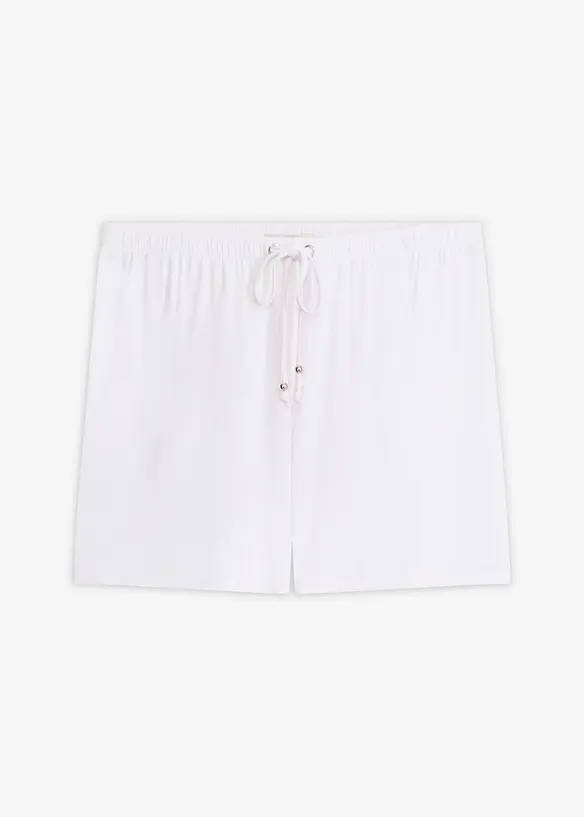 Strandshorts aus fließendem Viskose-Mix in weiß von vorne - bonprix