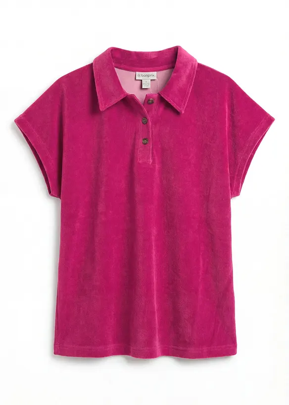 Poloshirt aus Frottee in pink von vorne - bonprix