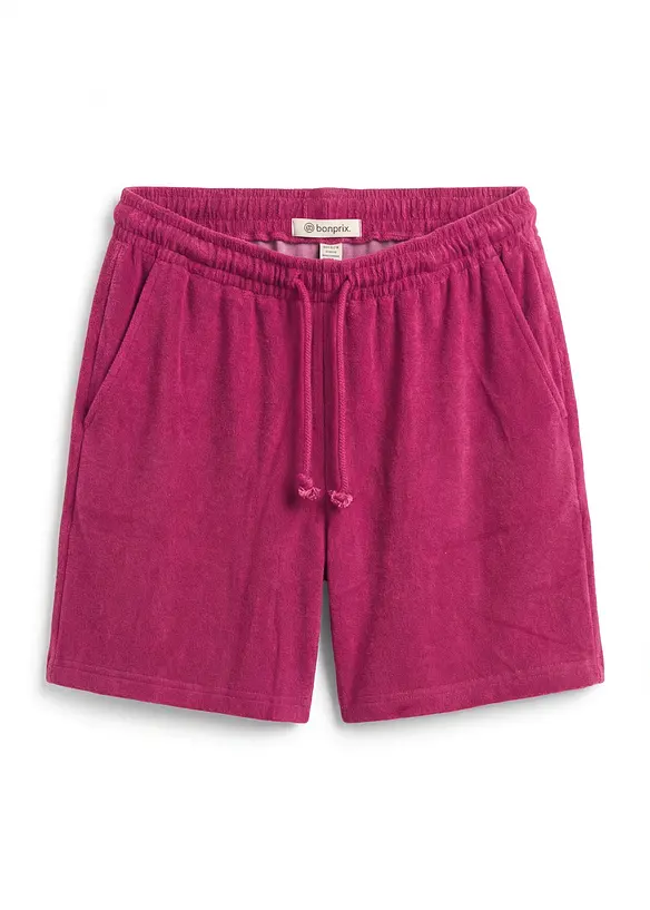 Shorts aus Frottee in pink von vorne - bonprix