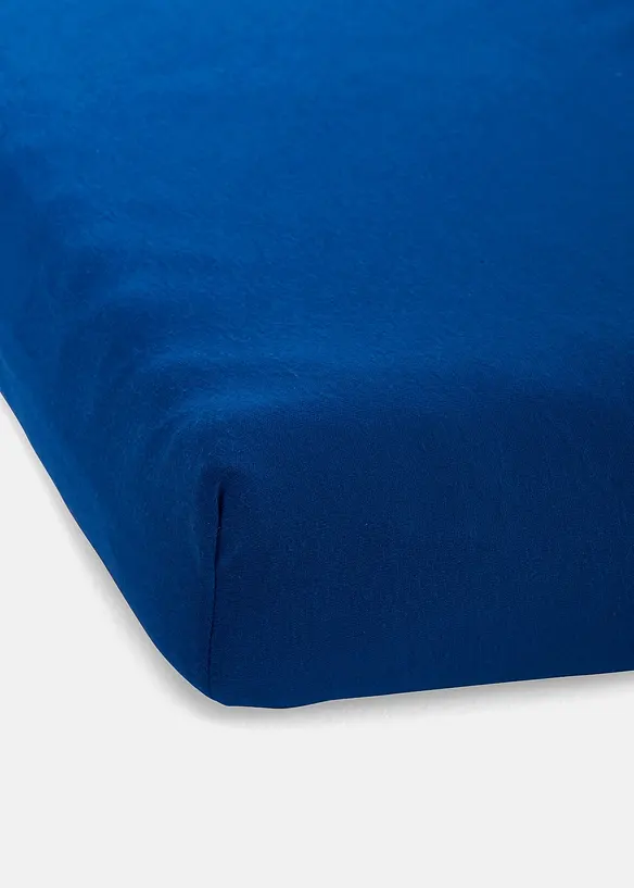Jersey Spannbettlaken in Trendfarben in blau - bonprix