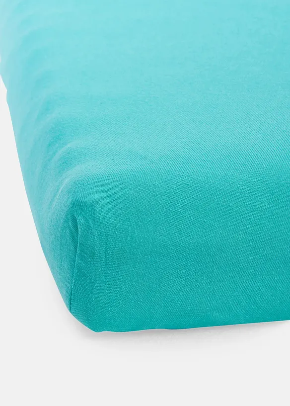 Jersey Spannbettlaken in Trendfarben in grün - bonprix