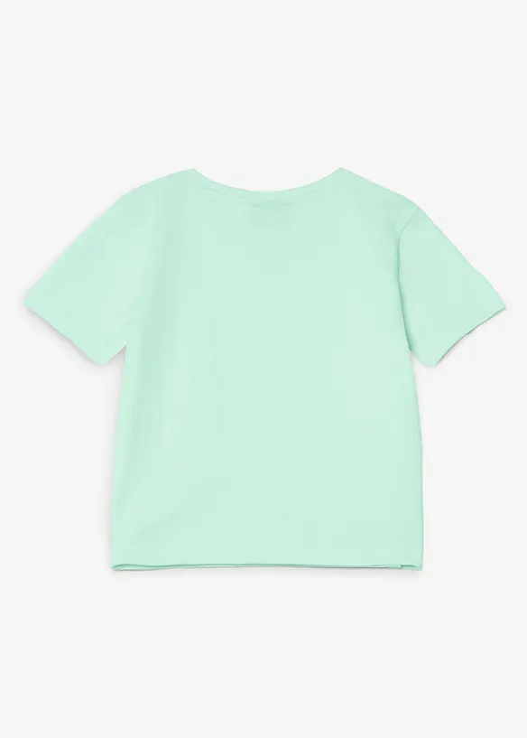 T-Shirt mit Wendepailletten aus reiner Bio-Baumwolle in grün von hinten - bonprix