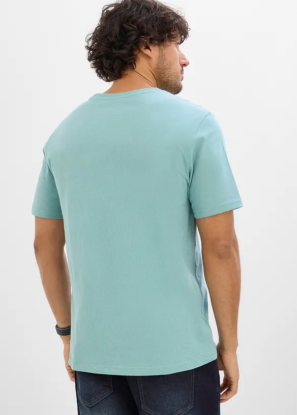 T-Shirt aus reiner Bio-Baumwolle (2er Pack) in blau von hinten (im Anschnitt) - bonprix