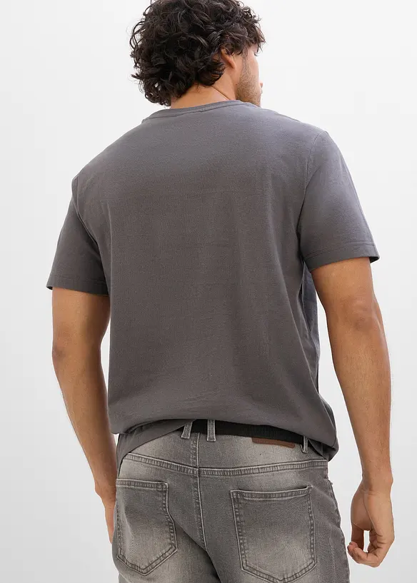 T-Shirt aus reiner Bio-Baumwolle in grau von hinten (im Anschnitt) - bonprix