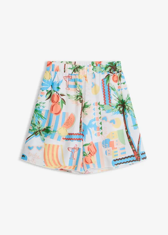 Strandshorts aus fließendem Viskose-Mix in weiß von vorne - bonprix Strandshorts aus fließendem Viskose-Mix in weiß von vorne - bonprix