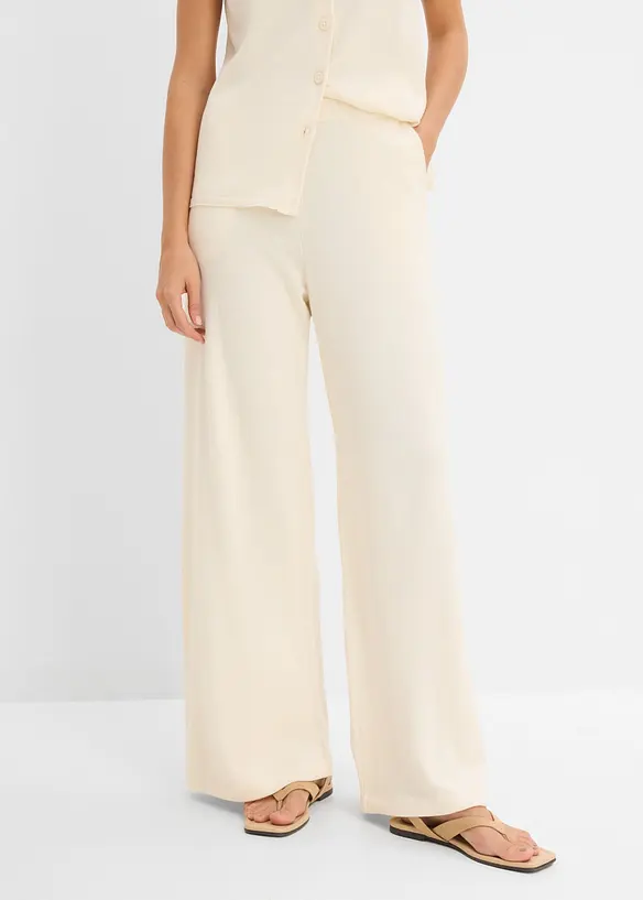 Culotte aus sommerlichem Strick in weiß von vorne - bonprix Culotte aus sommerlichem Strick in weiß von vorne - bonprix