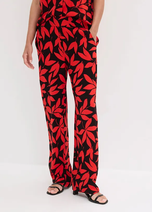 Palazzo-Hose aus fließender Viskose in schwarz von vorne - bonprix Palazzo-Hose aus fließender Viskose in schwarz von vorne - bonprix