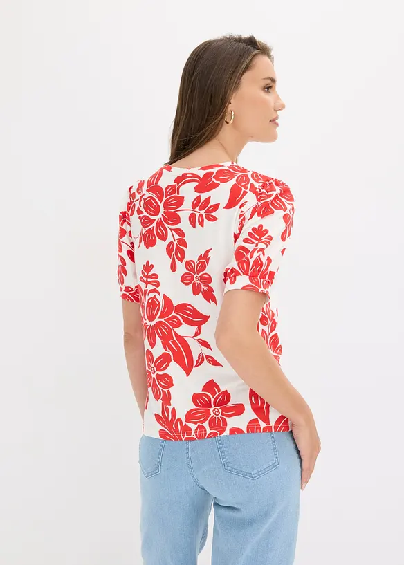 Shirt aus softem Viskose-Mix in weiß von hinten (im Anschnitt) - bonprix
