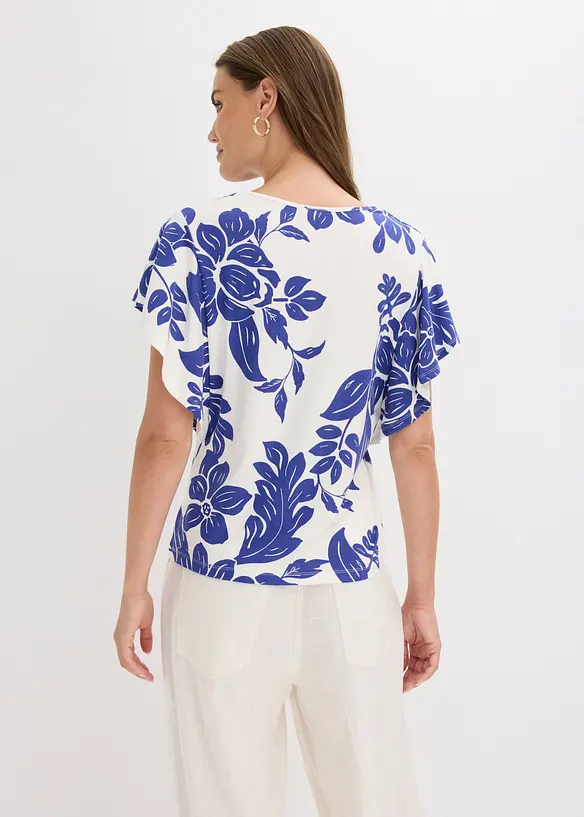 Shirt aus softem Viskose-Mix in weiß von hinten (im Anschnitt) - bonprix