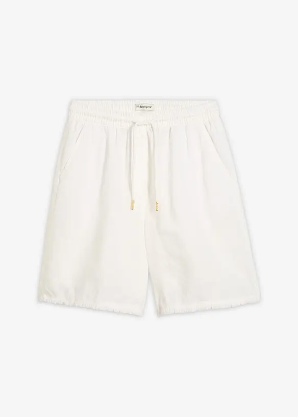 Bermuda aus reinem Leinen in weiß von vorne - bonprix Bermuda aus reinem Leinen in weiß von vorne - bonprix