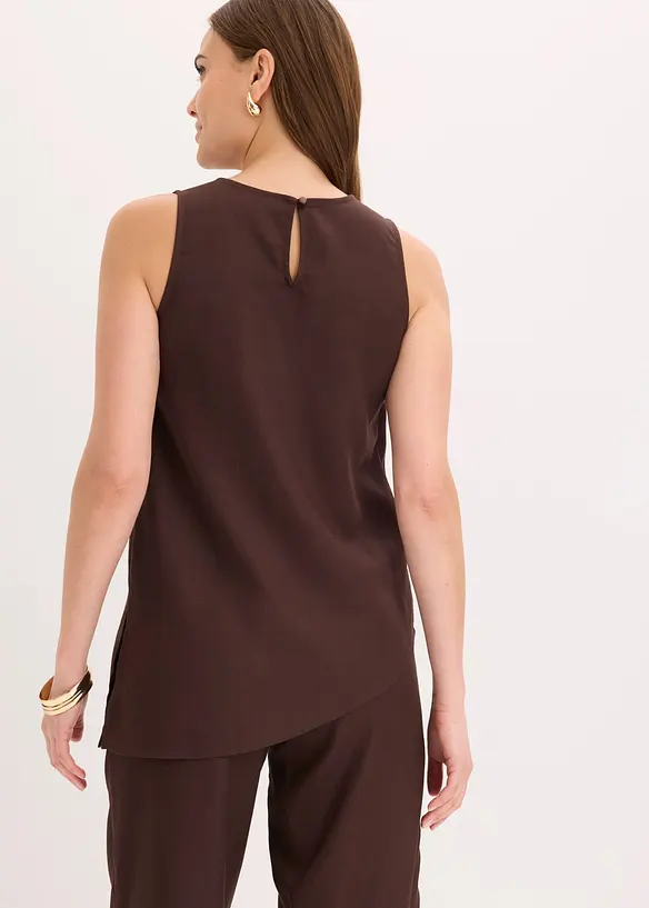 Top mit Leinenmischung in braun von hinten (im Anschnitt) - bonprix