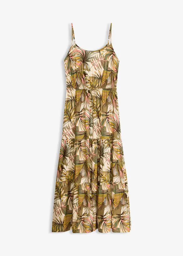 Maxikleid aus fließender Viskose in grün von vorne - bonprix Maxikleid aus fließender Viskose in grün von vorne - bonprix