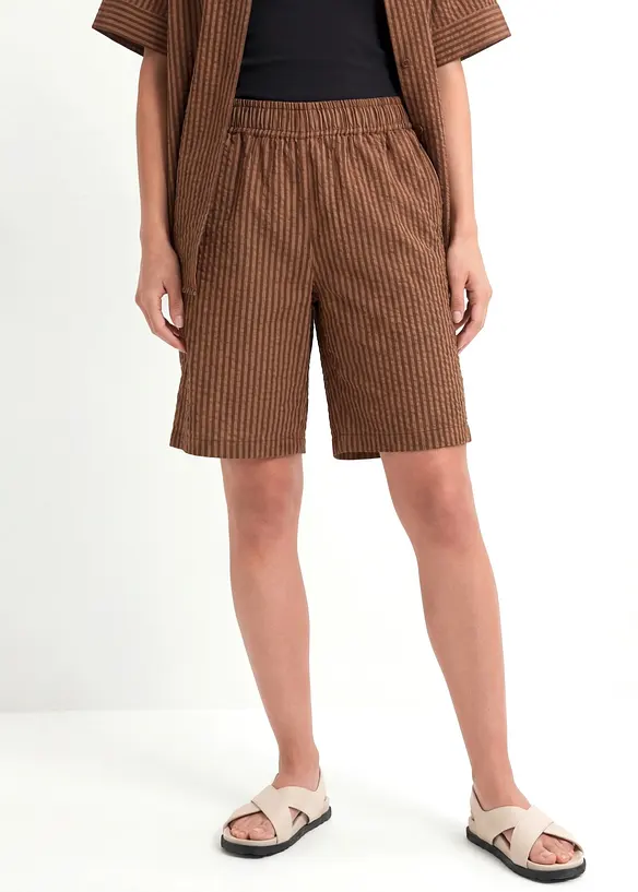 Schlupf-Shorts aus reiner Baumwolle in braun von vorne - bonprix Schlupf-Shorts aus reiner Baumwolle in braun von vorne - bonprix