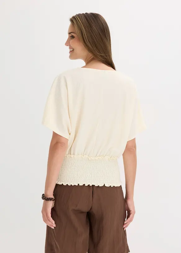 Shirt aus strukturiertem Crêpe in weiß von hinten (im Anschnitt) - bonprix Shirt aus strukturiertem Crêpe in weiß von hinten (im Anschnitt) - bonprix