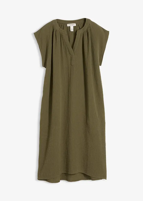 Minikleid aus reiner Baumwolle in grün von vorne - bonprix Minikleid aus reiner Baumwolle in grün von vorne - bonprix