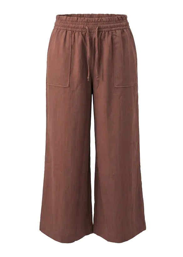 Culotte aus fließendem Lyocell-Mix in braun von vorne - bonprix