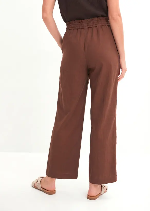 Culotte aus fließendem Lyocell-Mix in braun von hinten - bonprix