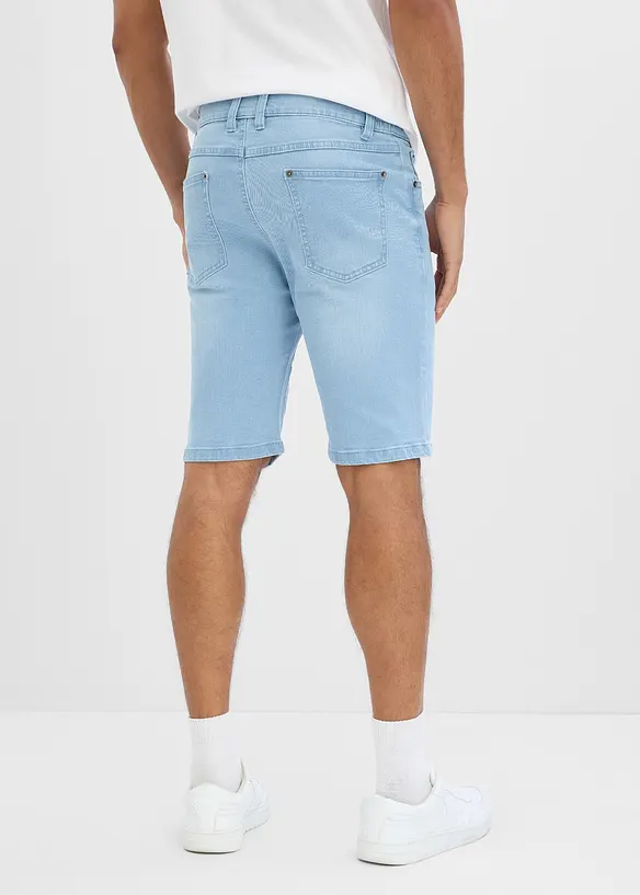 Jeans-Bermuda mit Dehnbund, Regular Fit in blau von hinten - bonprix