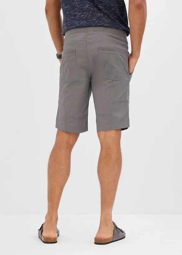 Stretch-Bermuda mit Dehnbund in Regular Fit in grau von hinten - bonprix
