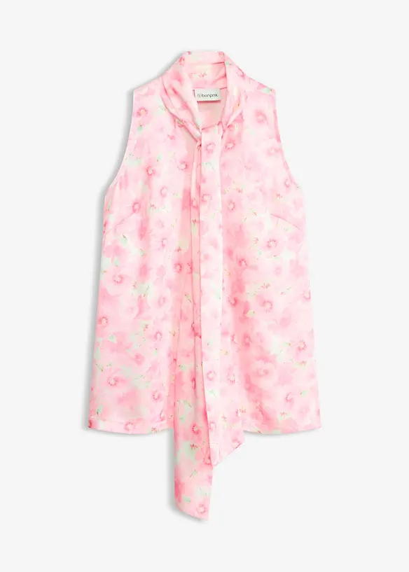 Schlupfbluse aus glänzendem Satin mit Bindedetail in rosa von vorne - bonprix Schlupfbluse aus glänzendem Satin mit Bindedetail in rosa von vorne - bonprix