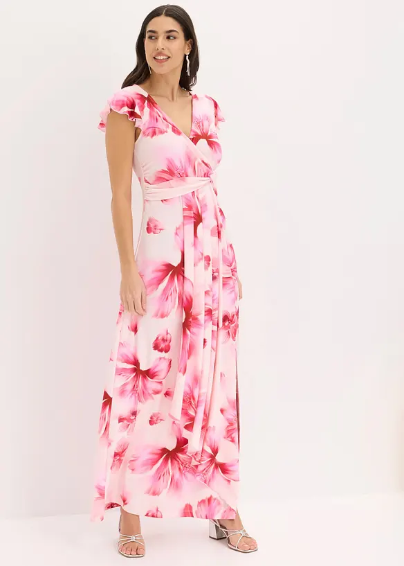 Maxikleid in rosa von vorne (Totalaufnahme) - bonprix