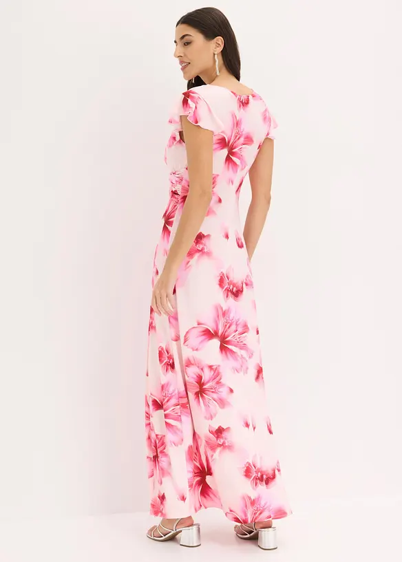 Maxikleid in rosa von hinten (Totalaufnahme) - bonprix