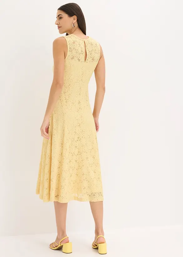 Spitzenkleid in Midi-Länge in gelb von hinten (Totalaufnahme) - bonprix Spitzenkleid in Midi-Länge in gelb von hinten (Totalaufnahme) - bonprix