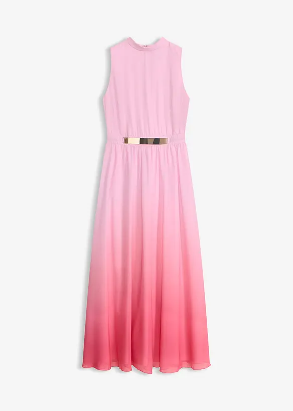 Chiffonkleid mit Kragen und Taillen-Einsatz in rosa von vorne - bonprix Chiffonkleid mit Kragen und Taillen-Einsatz in rosa von vorne - bonprix