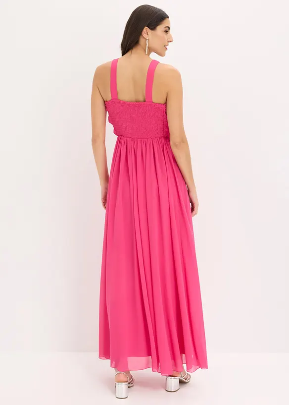 Maxikleid aus feinem Chiffon mit Drapierung in pink von hinten (Totalaufnahme) - bonprix Maxikleid aus feinem Chiffon mit Drapierung in pink von hinten (Totalaufnahme) - bonprix