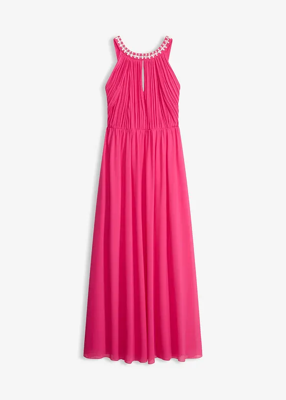 Maxikleid aus feinem Chiffon mit Drapierung in pink von vorne - bonprix Maxikleid aus feinem Chiffon mit Drapierung in pink von vorne - bonprix