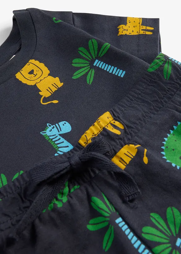 Baby T- Shirt und kurze Hose aus reiner Bio-Baumwolle (2-tlg.Set) in blau - bonprix