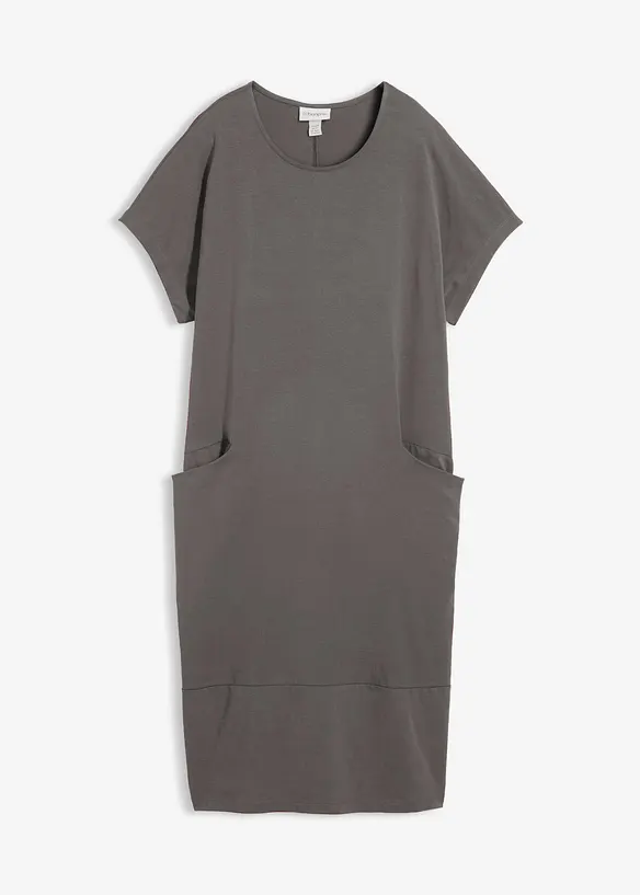 Jerseykleid mit Taschen in grau von vorne - bonprix Jerseykleid mit Taschen in grau von vorne - bonprix