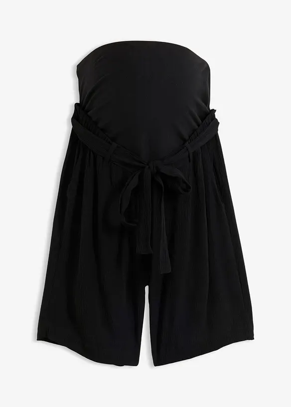Leichte Umstandsbermuda aus Viskose, Loose Fit in schwarz von vorne - bonprix