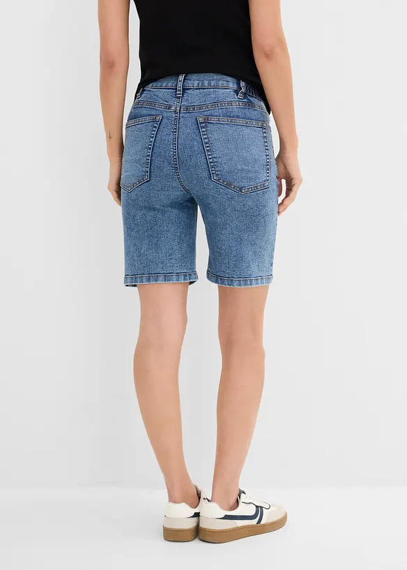 2-in-1 Umstandsbermudashorts für die Schwangerschaft und danach in blau von hinten - bonprix