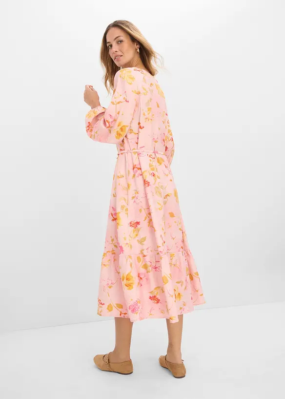 Midikleid aus softem Viskose-Mix in rosa von hinten (Totalaufnahme) - bonprix Midikleid aus softem Viskose-Mix in rosa von hinten (Totalaufnahme) - bonprix