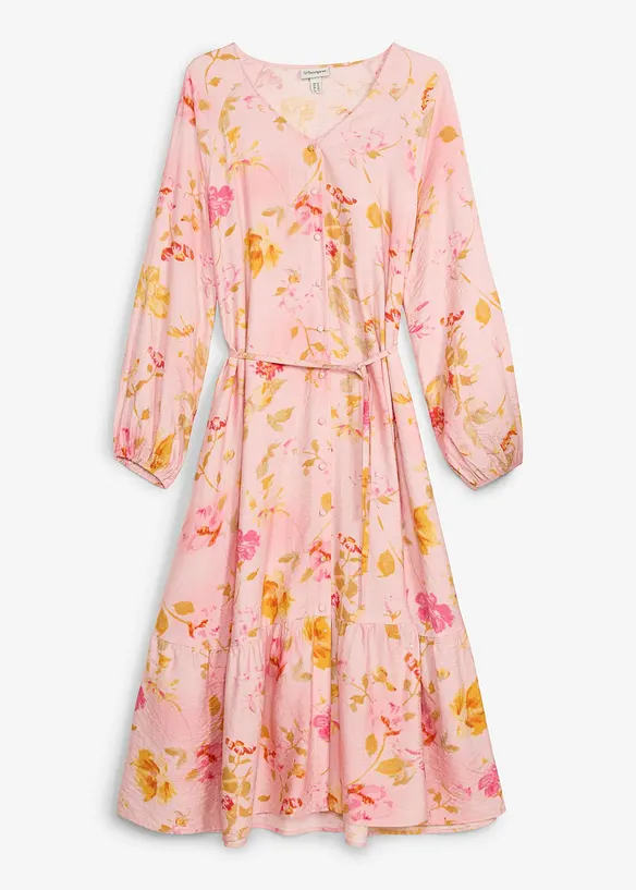 Midikleid aus softem Viskose-Mix in rosa von vorne - bonprix Midikleid aus softem Viskose-Mix in rosa von vorne - bonprix
