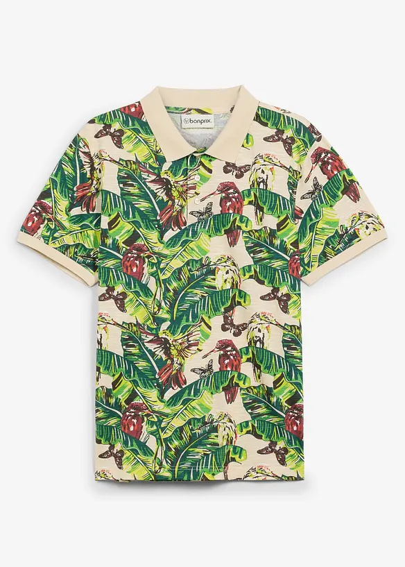 Poloshirt aus reiner Bio-Baumwolle, Kurzarm in weiß von vorne - bonprix