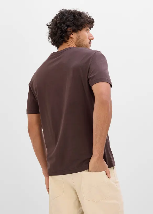 T-Shirt aus reiner Baumwolle in braun von hinten (im Anschnitt) - bonprix