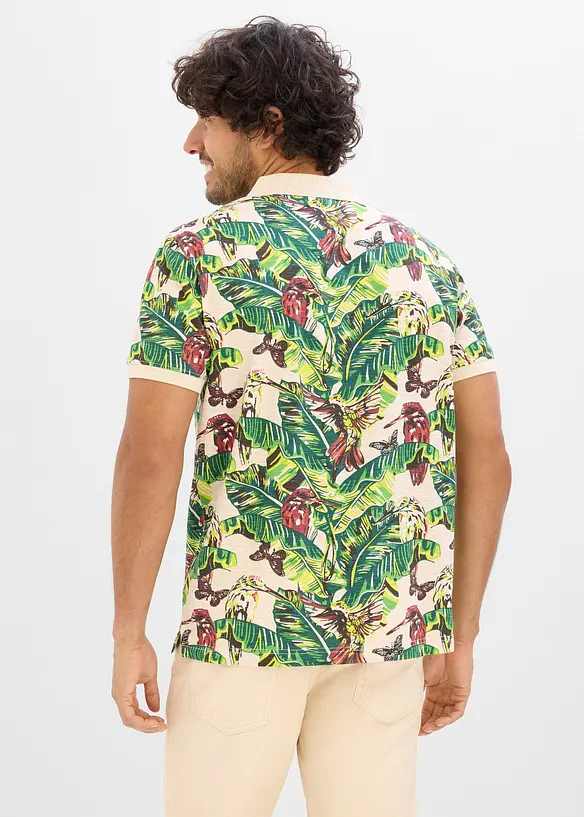 Poloshirt aus reiner Bio-Baumwolle, Kurzarm in weiß von hinten (im Anschnitt) - bonprix