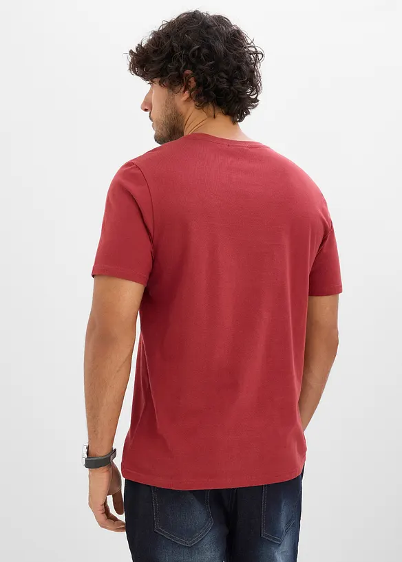 T-Shirt aus reiner Baumwolle in rot von hinten (im Anschnitt) - bonprix