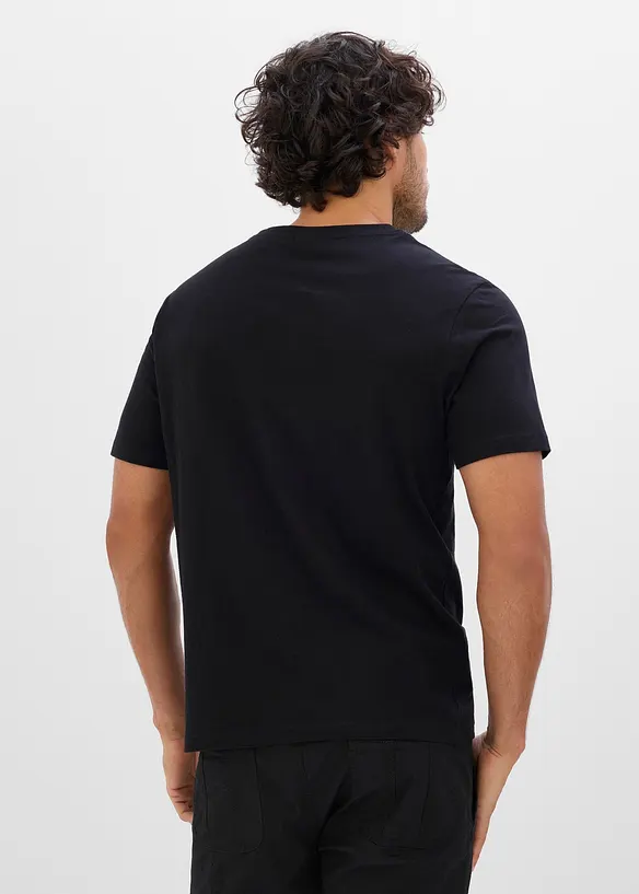 T-Shirt aus reiner Baumwolle in schwarz von hinten (im Anschnitt) - bonprix