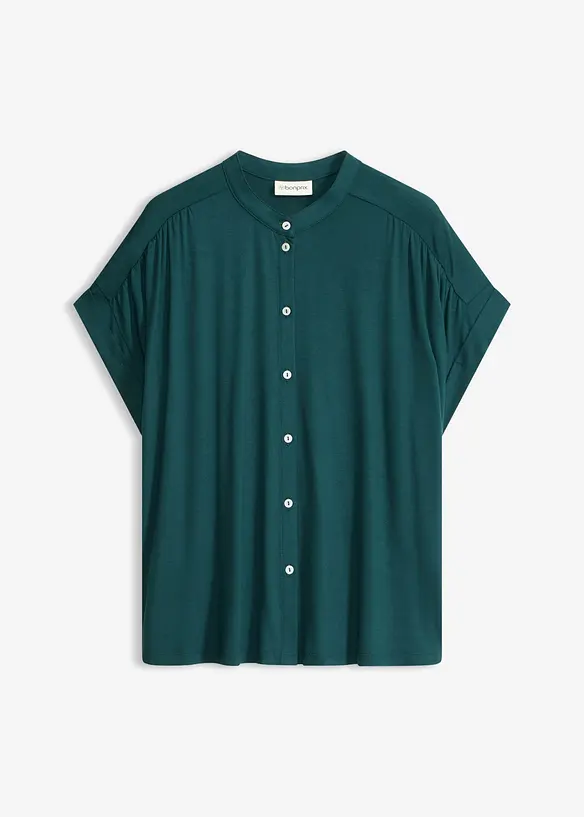 Shirtbluse aus softem Viskose Mix in grün von vorne - bonprix Shirtbluse aus softem Viskose Mix in grün von vorne - bonprix